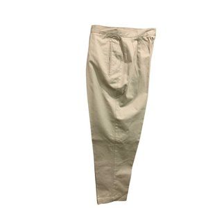 Size 14 Lizsport Women's Tan Chino Style Cotton Pants 1990s Vintage